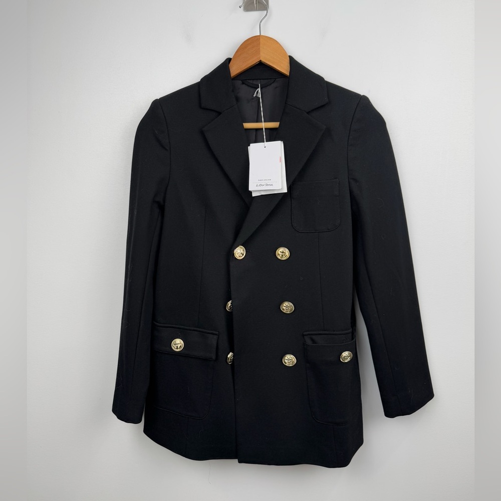 NWT & Other Stories Women Black Double Breasted Blazer Size‎ 2